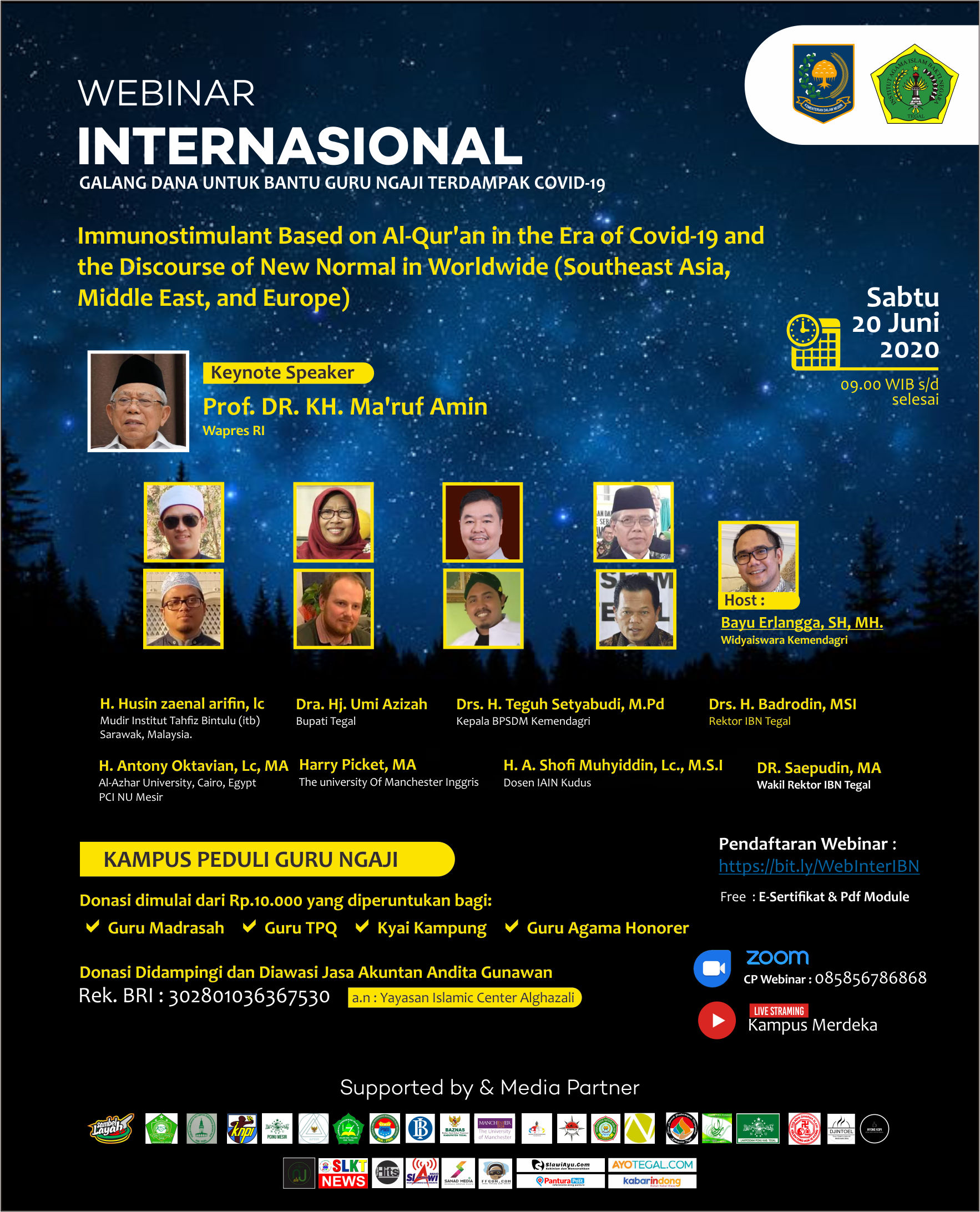 Institut Bakti Negara Gelar Webinar Internasional, Wapres Ma'ruf Amin Bakal Hadir